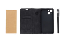 Load image into Gallery viewer, Notepad Phone Case for iPhone - Folding Wallet Phone Case with Mini Pen and Note Pad (Black)