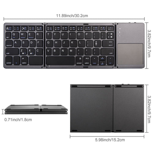 MOJO-HOME Bluetooth Wireless Folding Keyboard with Touchpad