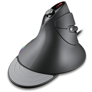 Silent Vertical Gaming Mouse - Ergonomic Mouse for PC Gaming w/ 4 Directional Joystick Buttons