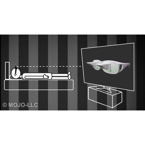 White Lazy Glasses Horizontal Reader Periscope Mirror Glasses - Watch TV in bed!